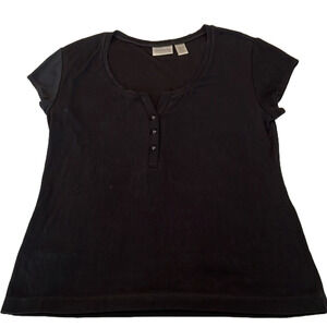 CHICO’S Traveler top, black, size 2, in good condition